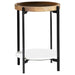 Adhvik Round Accent Table with Marble Shelf Natural and Black - Furniture Land (Milwaukee, WI)