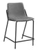 Earnest Solid Back Upholstered Counter Height Stools Grey and Black (Set of 2) - Furniture Land (Milwaukee, WI)