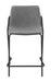 Earnest Solid Back Upholstered Counter Height Stools Grey and Black (Set of 2) - Furniture Land (Milwaukee, WI)