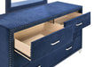 Melody 6-drawer Upholstered Dresser Pacific Blue - Furniture Land (Milwaukee, WI)