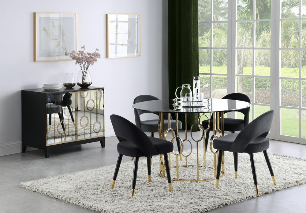 Lindsey Arched Back Upholstered Side Chairs Black (Set of 2) - Furniture Land (Milwaukee, WI)