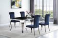 Carone Rectangular Glass Top Dining Table Black and Chrome - Furniture Land (Milwaukee, WI)