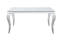 Carone Rectangular Glass Top Dining Table White and Chrome - Furniture Land (Milwaukee, WI)