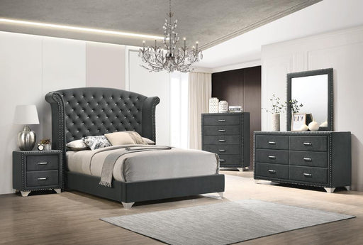 Melody 5-drawer Upholstered Chest Grey - Furniture Land (Milwaukee, WI)