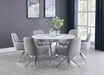Abby Round Dining Table with Lazy Susan White and Chrome - Furniture Land (Milwaukee, WI)