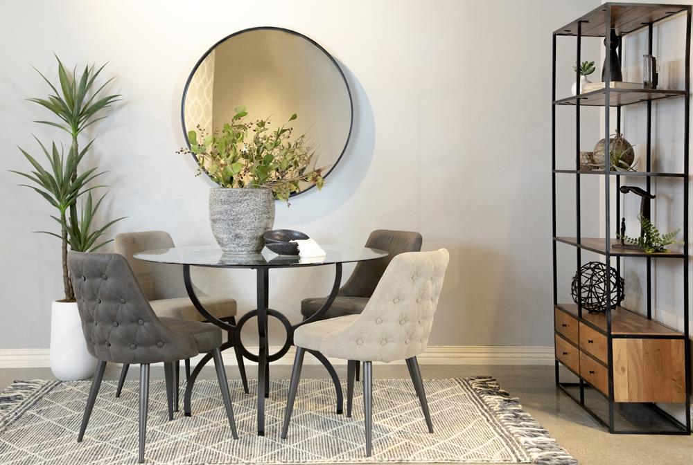 Cosmo Upholstered Curved Back Side Chairs (Set of 2) - Furniture Land (Milwaukee, WI)