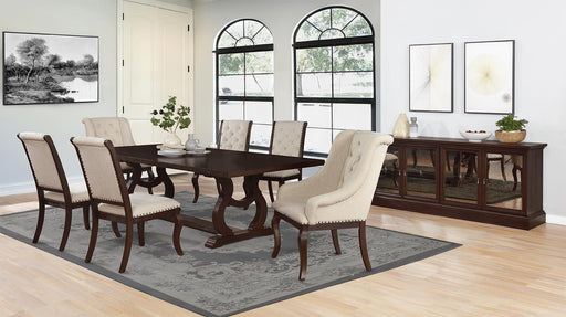 Brockway Tufted Dining Chairs Cream and Antique Java (Set of 2) - Furniture Land (Milwaukee, WI)