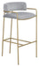 Comstock Upholstered Low Back Stool Grey and Gold - Furniture Land (Milwaukee, WI)