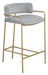 Comstock Upholstered Low Back Stool Grey and Gold - Furniture Land (Milwaukee, WI)