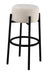 Leonard Upholstered Backless Round Stools White and Black (Set of 2) - Furniture Land (Milwaukee, WI)