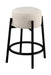 Leonard Upholstered Backless Round Stools White and Black (Set of 2) - Furniture Land (Milwaukee, WI)