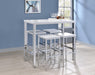 Natividad 5-piece Bar Set White High Gloss and Chrome - Furniture Land (Milwaukee, WI)