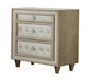 Antonella 3-drawer Upholstered Nightstand Ivory and Camel - Furniture Land (Milwaukee, WI)