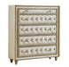 Antonella 5-drawer Upholstered Chest Ivory and Camel - Furniture Land (Milwaukee, WI)