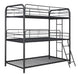 Garner Triple Twin Bunk Bed with Ladder Gunmetal - Furniture Land (Milwaukee, WI)
