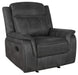 Lawrence Upholstered Tufted Back Glider Recliner - Furniture Land (Milwaukee, WI)