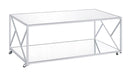 Provins 3-piece Occasional Table Set Clear Mirror and Chrome - Furniture Land (Milwaukee, WI)