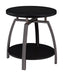 Dacre Round End Table Dark Grey and Black Nickel - Furniture Land (Milwaukee, WI)