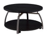 Dacre Round Coffee Table Dark Grey and Black Nickel - Furniture Land (Milwaukee, WI)