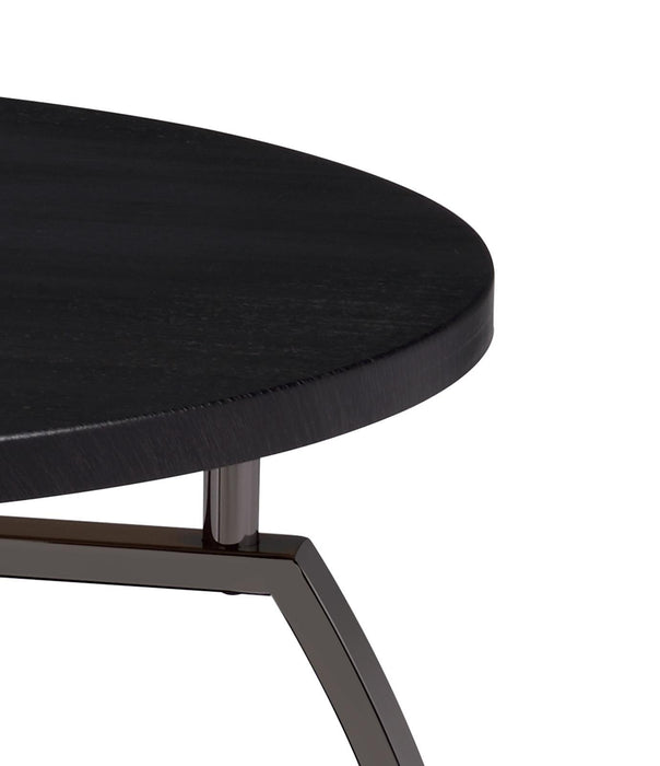 Dacre Round Coffee Table Dark Grey and Black Nickel - Furniture Land (Milwaukee, WI)