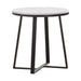 Hugo Metal Base Round End Table White and Matte Black - Furniture Land (Milwaukee, WI)
