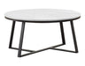Hugo Round Coffee Table White and Matte Black - Furniture Land (Milwaukee, WI)