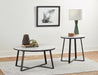 Hugo Round Coffee Table White and Matte Black - Furniture Land (Milwaukee, WI)