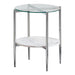 Cadee Round Glass Top End Table Clear and Chrome - Furniture Land (Milwaukee, WI)