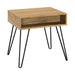 Fanning Square End Table with Open Compartment Golden Oak and Black - Furniture Land (Milwaukee, WI)