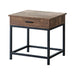 Byers Square 1-drawer End Table Brown Oak and Sandy Black - Furniture Land (Milwaukee, WI)