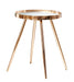 Kaelyn Round Mirror Top End Table Gold - Furniture Land (Milwaukee, WI)