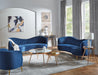 Sophia Upholstered Camel Back Loveseat Blue - Furniture Land (Milwaukee, WI)