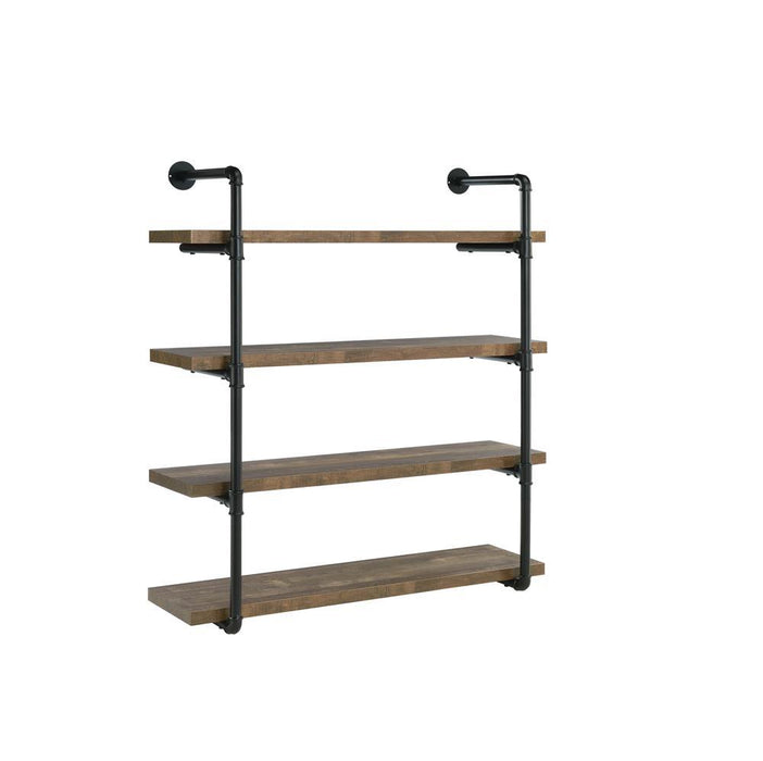 Elmcrest 40-inch Wall Shelf Black and Grey Driftwood - Furniture Land (Milwaukee, WI)