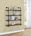 Elmcrest 40-inch Wall Shelf Black and Rustic Oak - Furniture Land (Milwaukee, WI)
