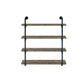 Elmcrest 40-inch Wall Shelf Black and Rustic Oak - Furniture Land (Milwaukee, WI)