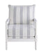 Blanchett Upholstered Accent Chair with Spindle Accent White and Navy - Furniture Land (Milwaukee, WI)