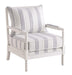 Blanchett Upholstered Accent Chair with Spindle Accent White and Navy - Furniture Land (Milwaukee, WI)