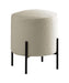 Basye Round Upholstered Ottoman Beige and Matte Black - Furniture Land (Milwaukee, WI)