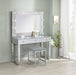 Umbridge Upholstered Square Padded Cushion Vanity Stool - Furniture Land (Milwaukee, WI)