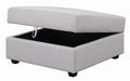 Cambria Upholstered Square Storage Ottoman Grey - Furniture Land (Milwaukee, WI)