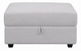 Cambria Upholstered Square Storage Ottoman Grey - Furniture Land (Milwaukee, WI)