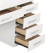 Felicity 9-drawer Vanity Desk with Lighted Mirror Glossy White - Furniture Land (Milwaukee, WI)