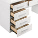 Felicity 9-drawer Vanity Desk with Lighted Mirror Glossy White - Furniture Land (Milwaukee, WI)