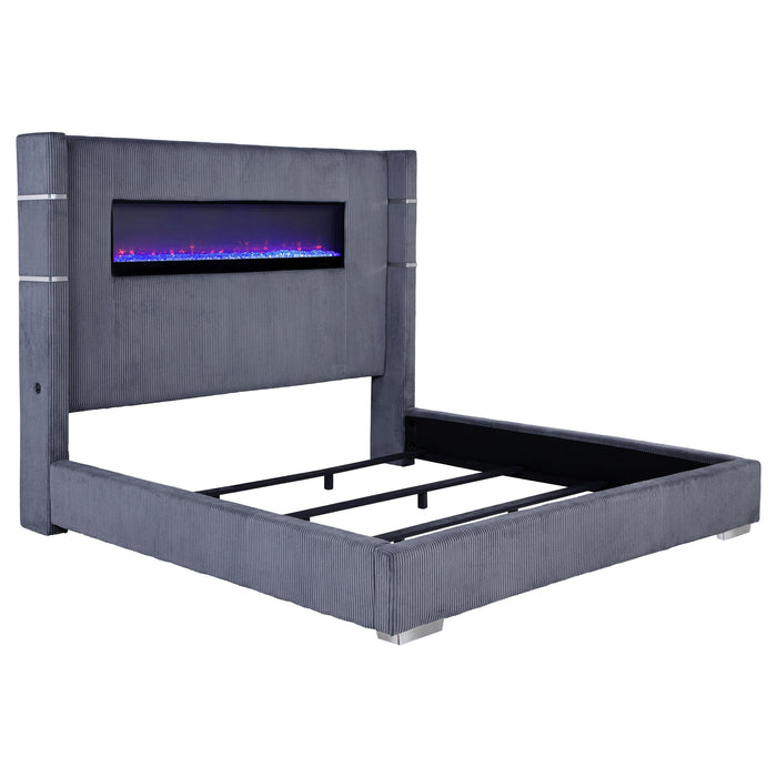Tisdall California King, E.King & Queen Bed Grey, Black & Queen - Furniture Land (Milwaukee, WI)