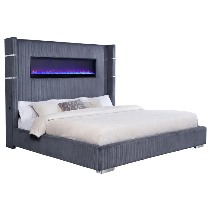 Tisdall California King, E.King & Queen Bed Grey, Black & Queen - Furniture Land (Milwaukee, WI)