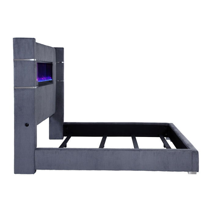Tisdall California King, E.King & Queen Bed Grey, Black & Queen - Furniture Land (Milwaukee, WI)