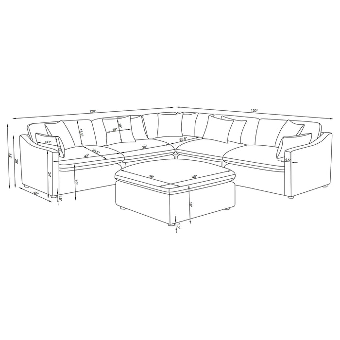 Hobson 6 Piece Sectionals - Furniture Land (Milwaukee, WI)