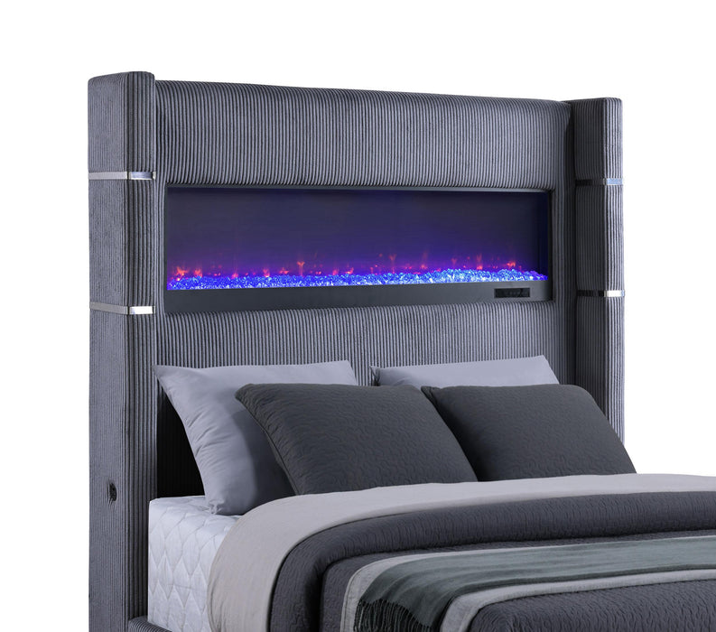 Tisdall California King, E.King & Queen Bed Grey, Black & Queen - Furniture Land (Milwaukee, WI)
