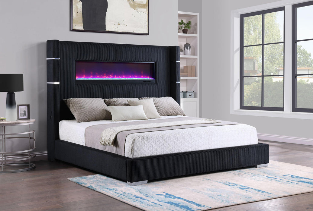 Tisdall California King, E.King & Queen Bed Grey, Black & Queen - Furniture Land (Milwaukee, WI)