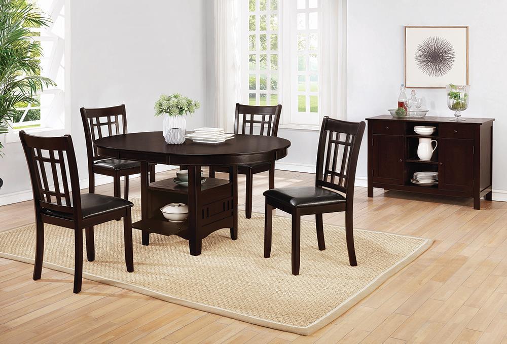 Lavon Padded Dining Side Chairs Espresso and Black (Set of 2) - Furniture Land (Milwaukee, WI)